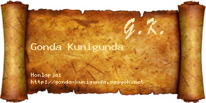 Gonda Kunigunda névjegykártya